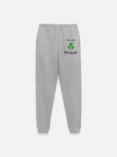 Sei kein Frosch - Männer Premium Bio Jogginghose - Grau meliert
