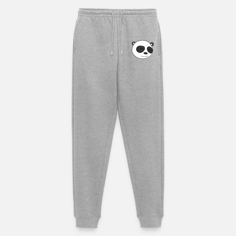Panda Kopf - Männer Premium Bio Jogginghose - Grau meliert