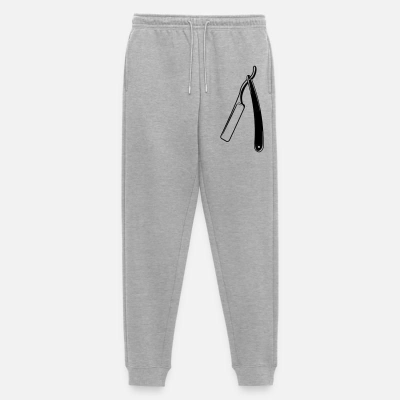 Rasiermessertransparentes Schattenbild - Männer Premium Bio Jogginghose - Grau meliert