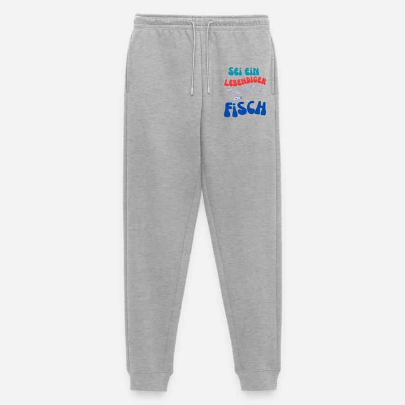 Sei Ein Lebendiger Fisch - Männer Premium Bio Jogginghose - Grau meliert