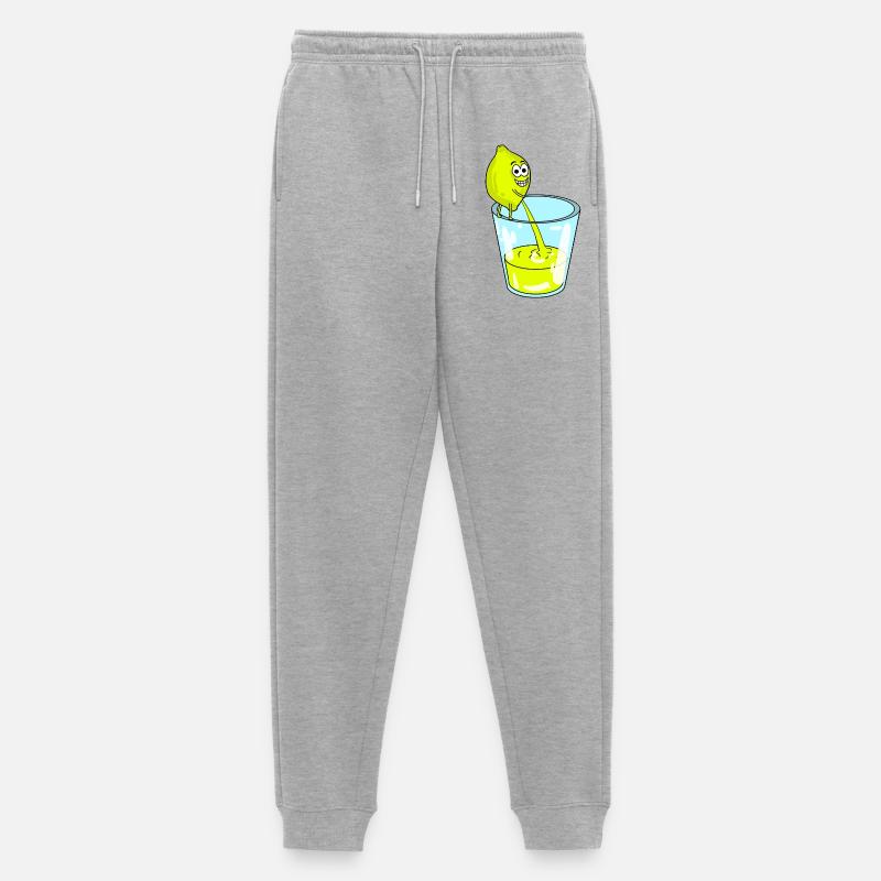Zitrone - Männer Premium Bio Jogginghose - Grau meliert