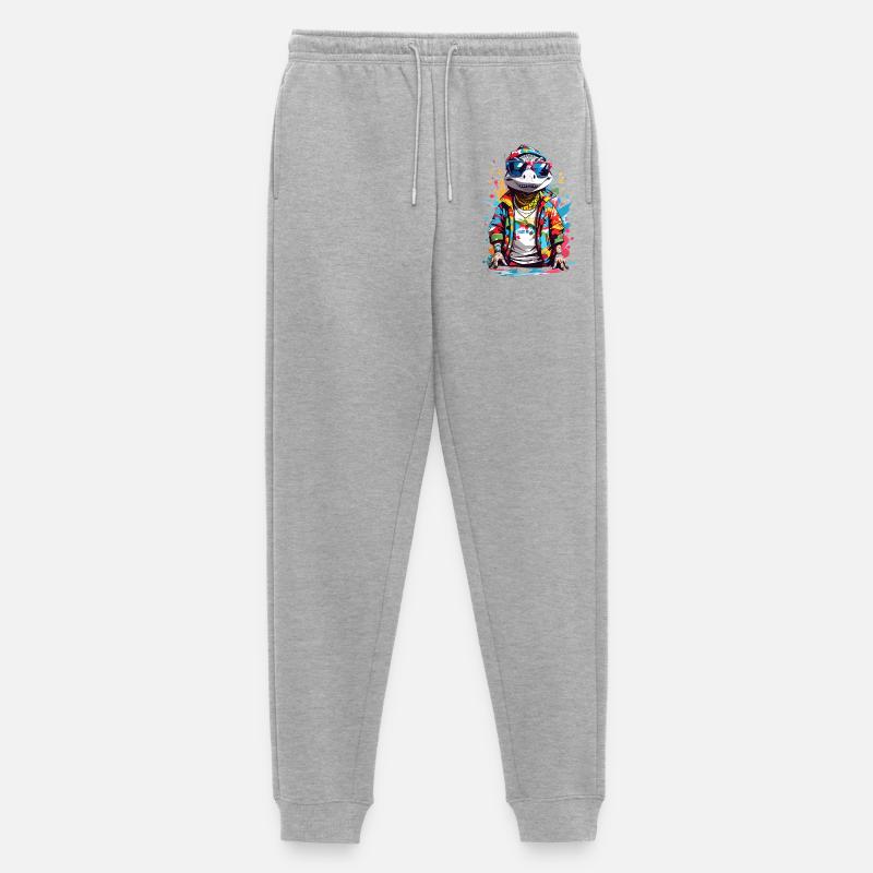 Coole Krokodil - Männer Premium Bio Jogginghose - Grau meliert