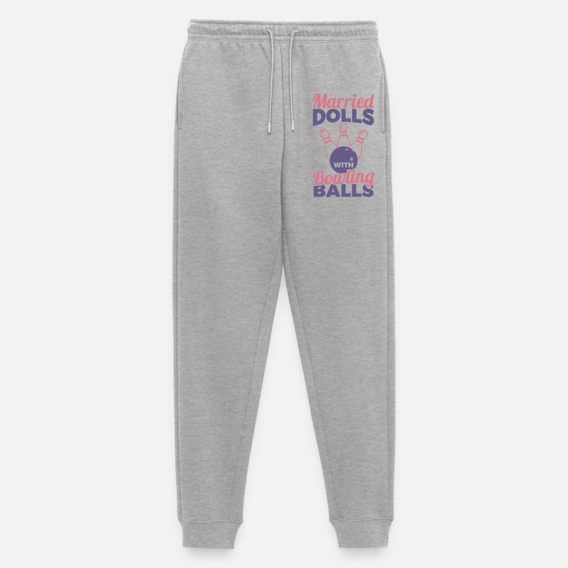 Married Dolls With Bowling Balls - Männer Premium Bio Jogginghose - Grau meliert