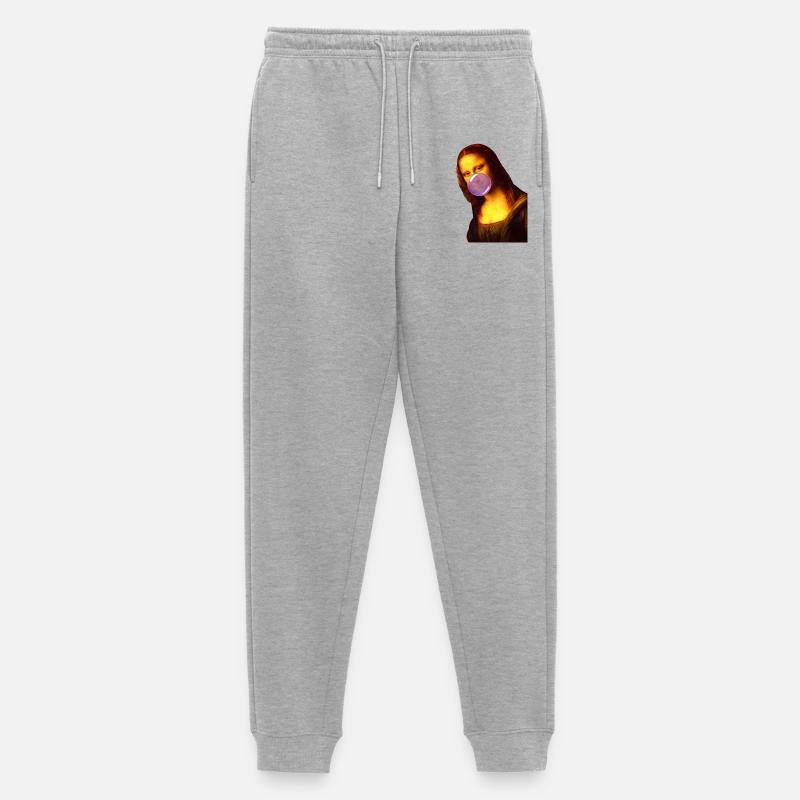 Mona Lisa Kaugummi Bubble - Männer Premium Bio Jogginghose - Grau meliert