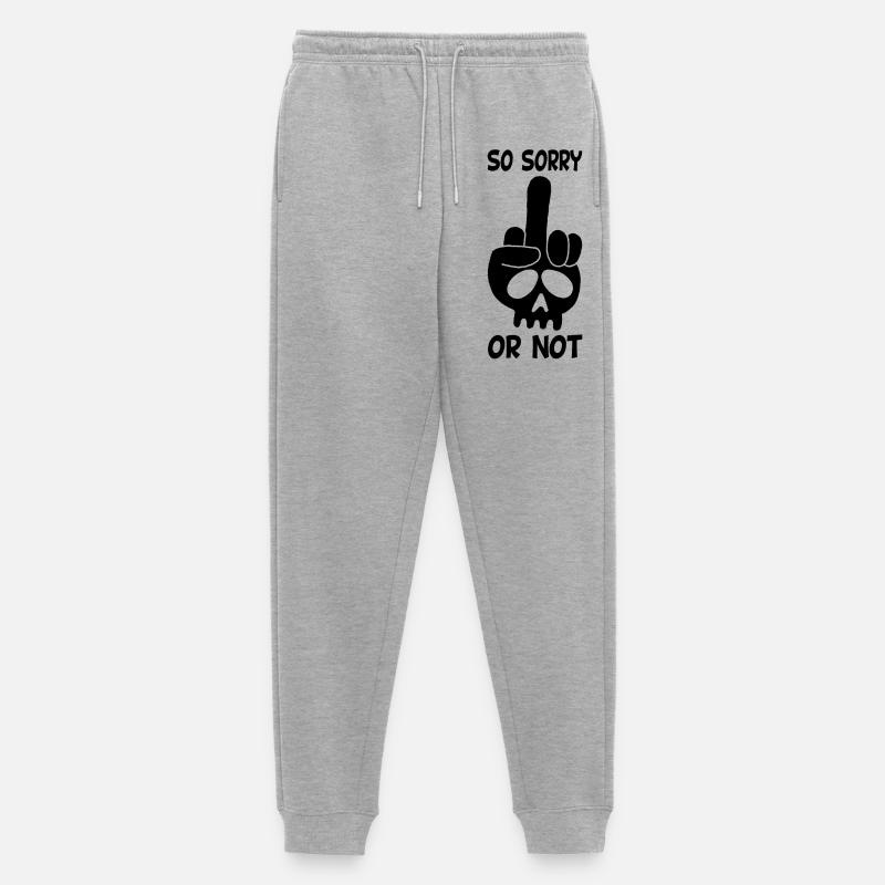 Unhöflicher schwarzer Schädel - Männer Premium Bio Jogginghose - Grau meliert