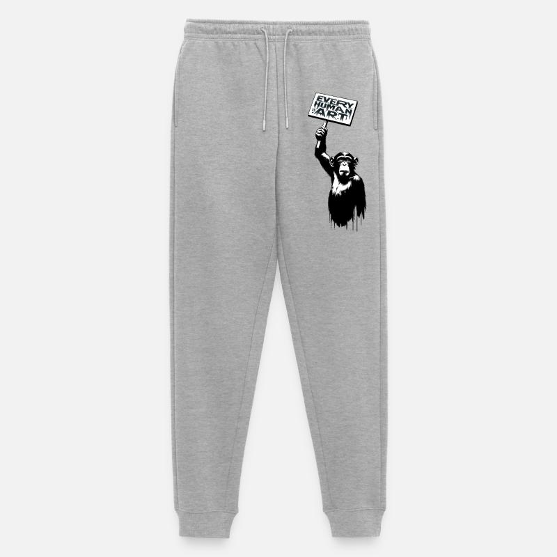 Every Human is Art - Männer Premium Bio Jogginghose - Grau meliert
