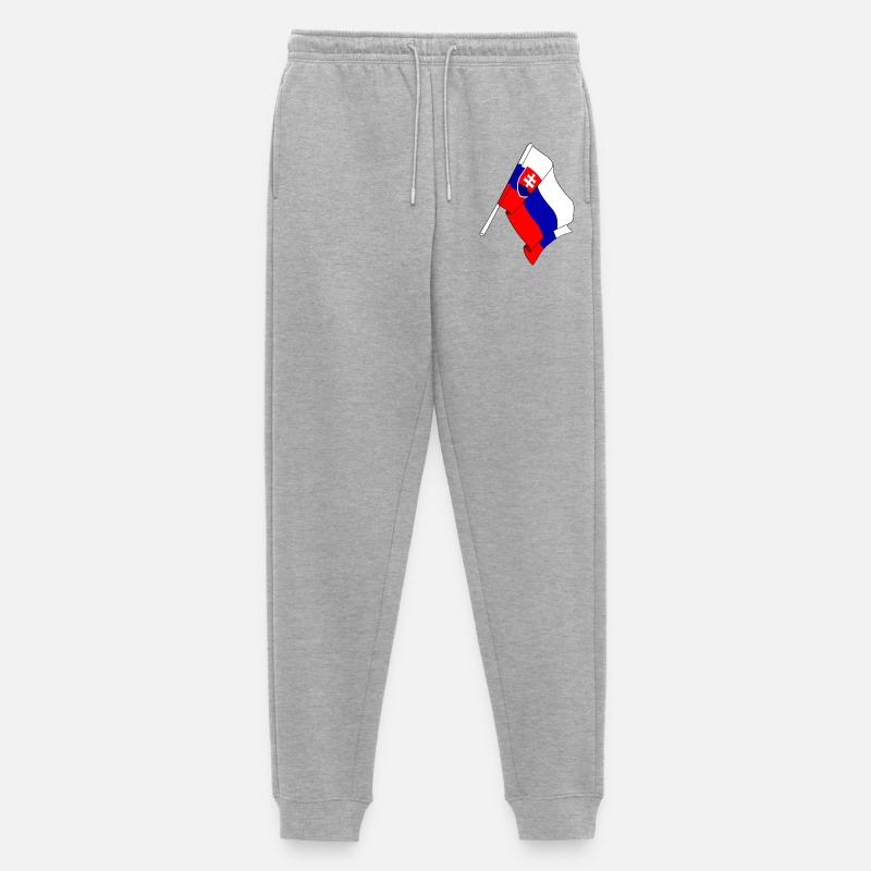 Flagge der Slowakei - Männer Premium Bio Jogginghose - Grau meliert