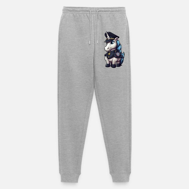Polizei Einhorn - Männer Premium Bio Jogginghose - Grau meliert