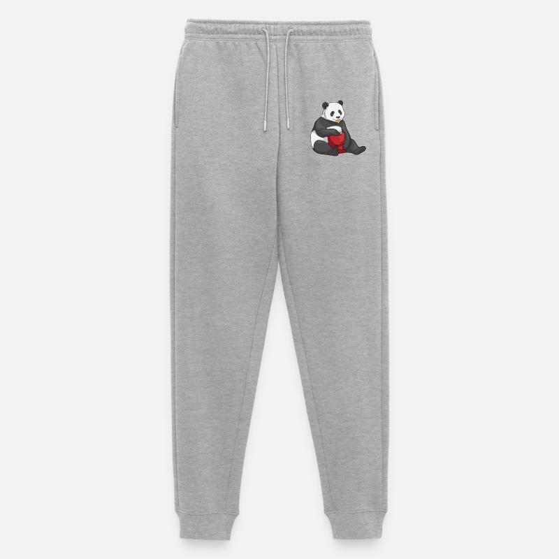 Panda Chips Chipstüte - Männer Premium Bio Jogginghose - Grau meliert