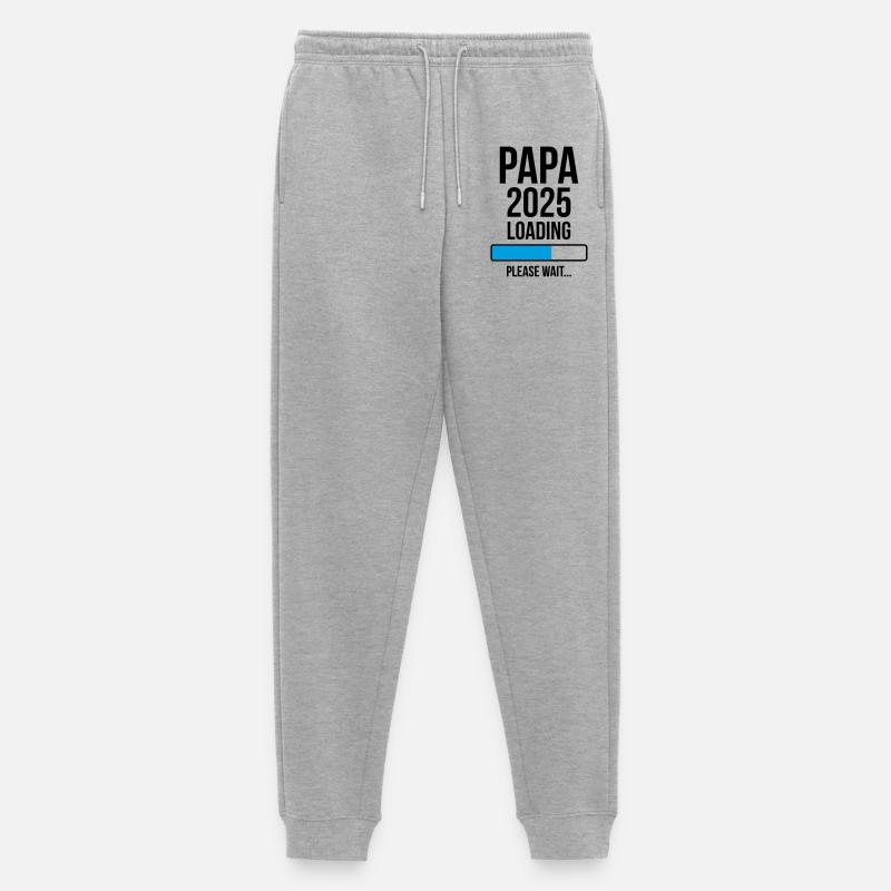 Papa 2025 Loading Please wait... - Men's Premium Organic Joggers - heather grey