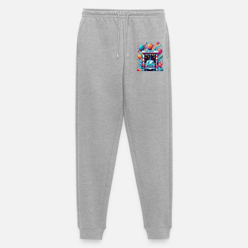 Auto Waschanlage Comic Style - Männer Premium Bio Jogginghose - Grau meliert