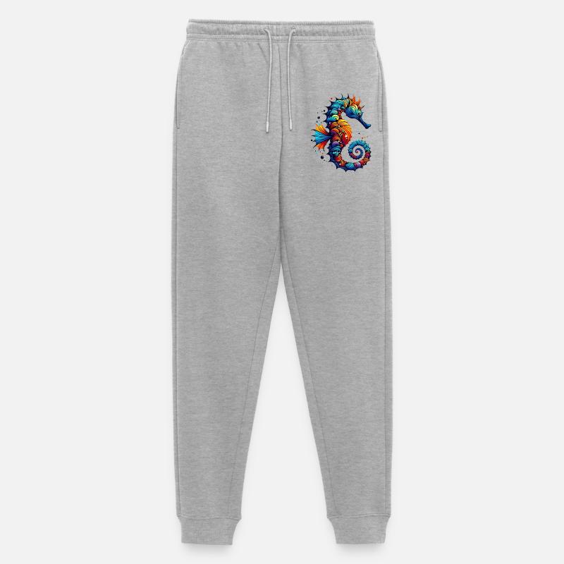 Seepferdchen - Männer Premium Bio Jogginghose - Grau meliert