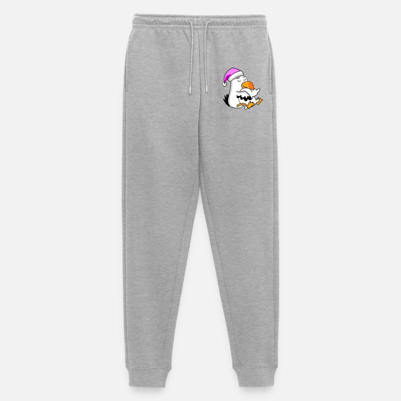 Möwe Müde Ausschlafen Schlafen Mädchen - Männer Premium Bio Jogginghose - Grau meliert