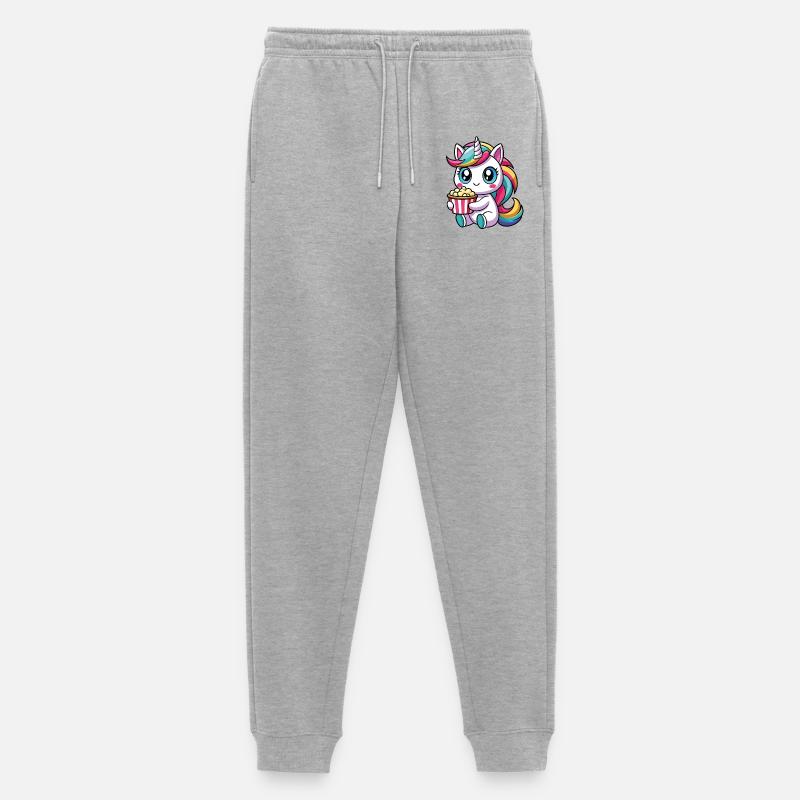Popcorn Einhorn - Männer Premium Bio Jogginghose - Grau meliert