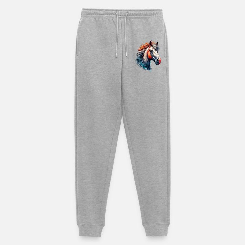 Pferd - Männer Premium Bio Jogginghose - Grau meliert