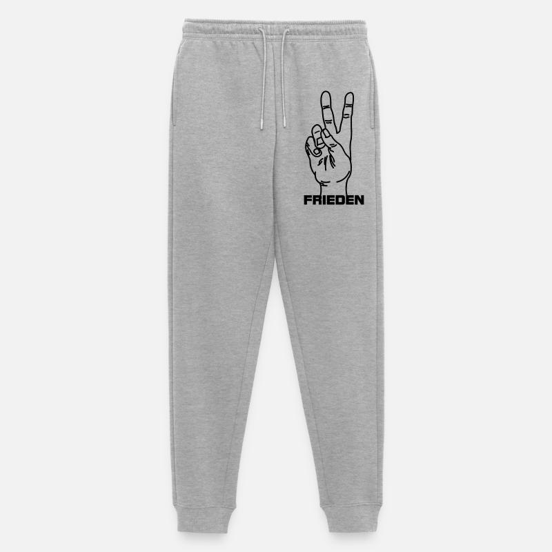 Handgeste deutsch Frieden - Männer Premium Bio Jogginghose - Grau meliert