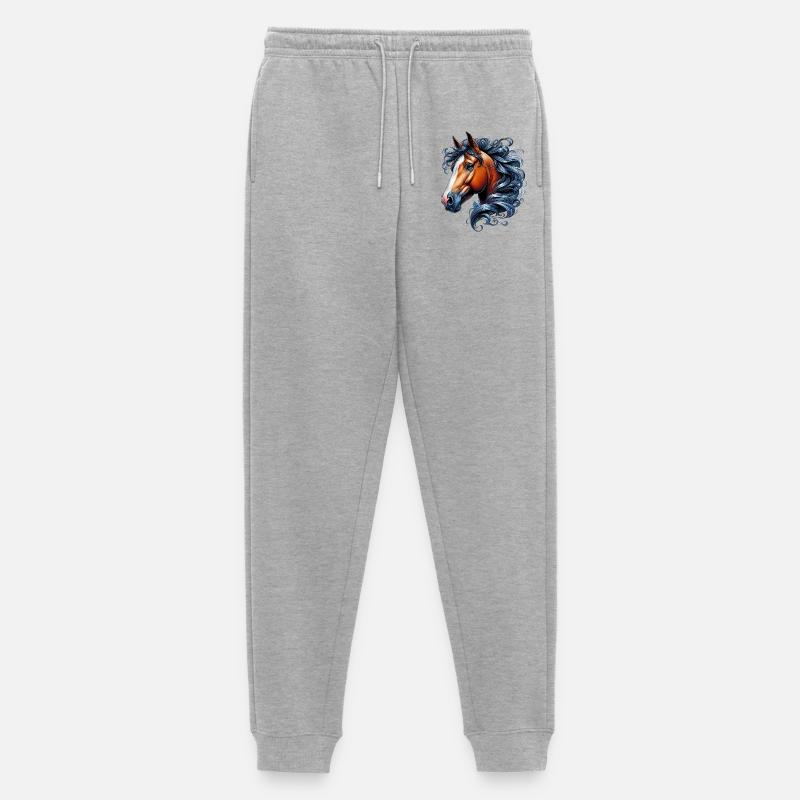 Pferd - Männer Premium Bio Jogginghose - Grau meliert