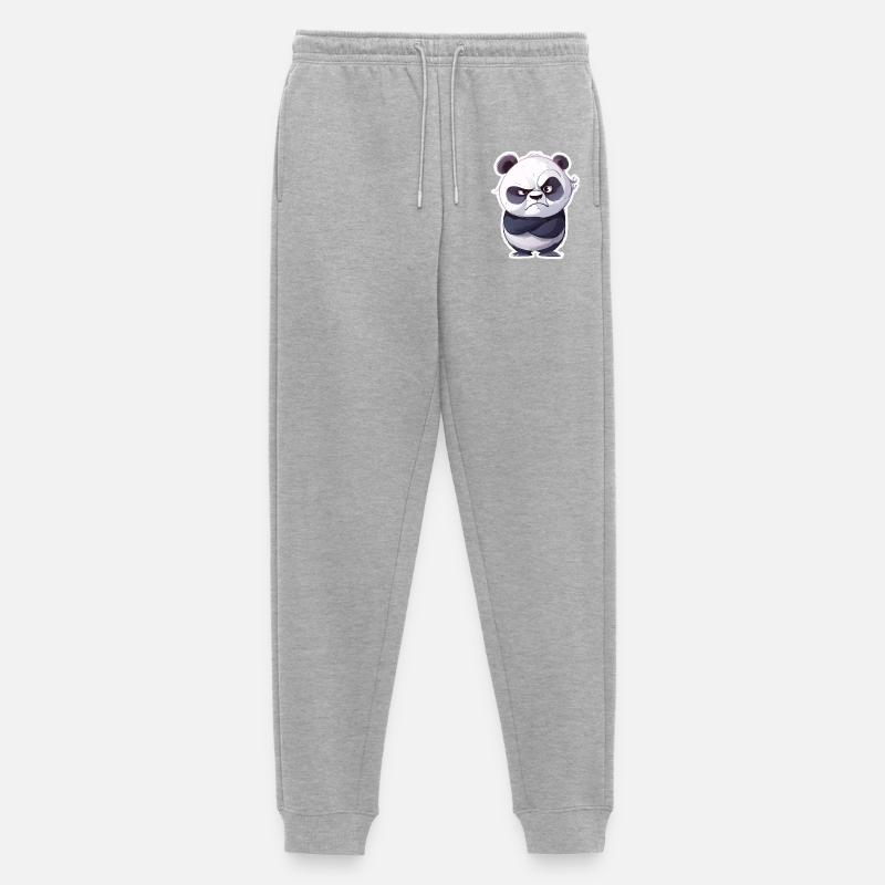 Eingeschnappter Beleidigter Panda - Männer Premium Bio Jogginghose - Grau meliert