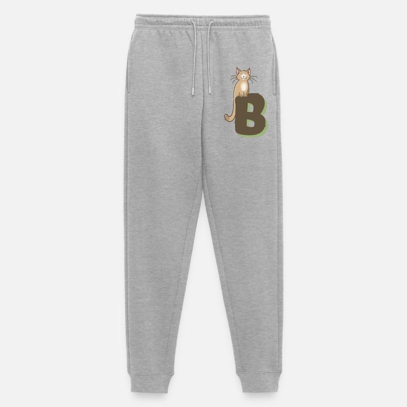 Katze Buchstabe B - Männer Premium Bio Jogginghose - Grau meliert