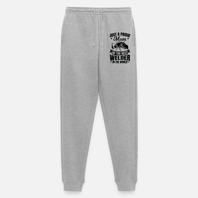 Schweißer Mama - Männer Premium Bio Jogginghose - Grau meliert