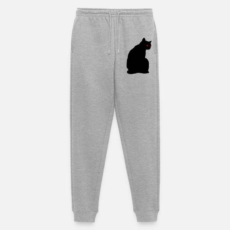 Schwarze Katze - Männer Premium Bio Jogginghose - Grau meliert