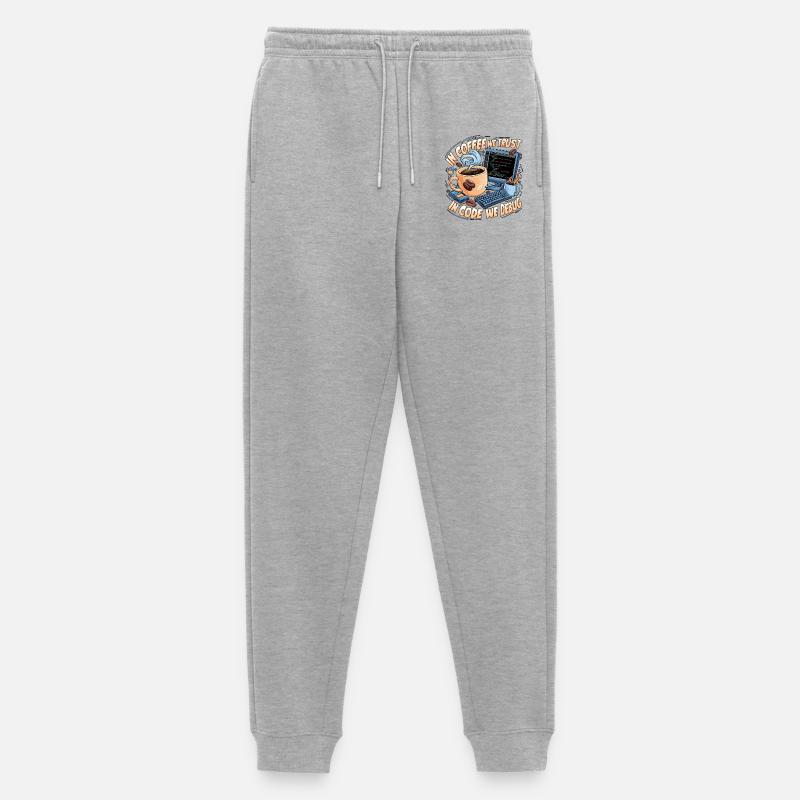 KaffeeCode Debug: In Code Wir Debuggen - Männer Premium Bio Jogginghose - Grau meliert