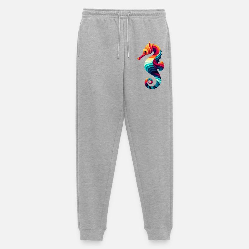 Seepferdchen - Männer Premium Bio Jogginghose - Grau meliert