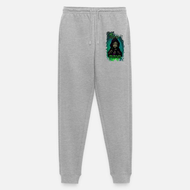 mehr Kaffee - Männer Premium Bio Jogginghose - Grau meliert