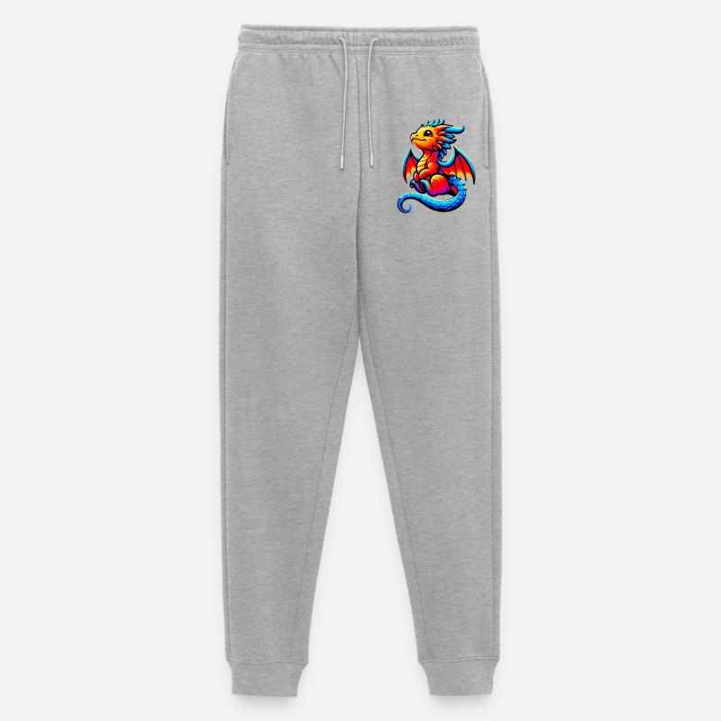 Drache - Männer Premium Bio Jogginghose - Grau meliert