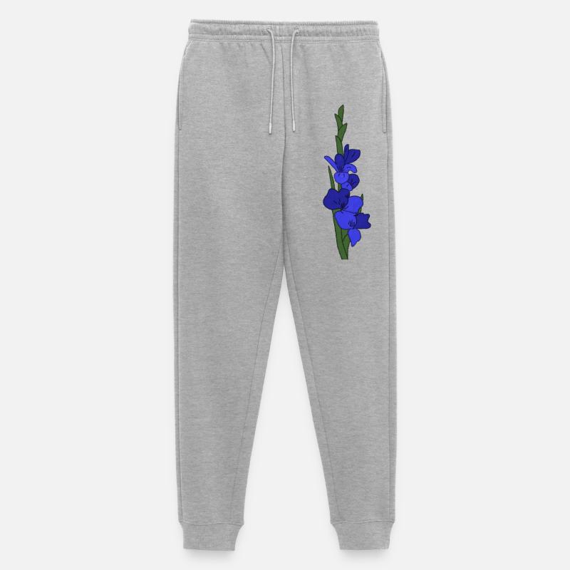 Gladiole blau - Männer Premium Bio Jogginghose - Grau meliert