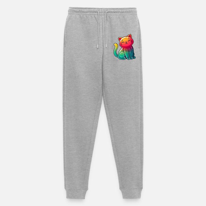Katze - Männer Premium Bio Jogginghose - Grau meliert