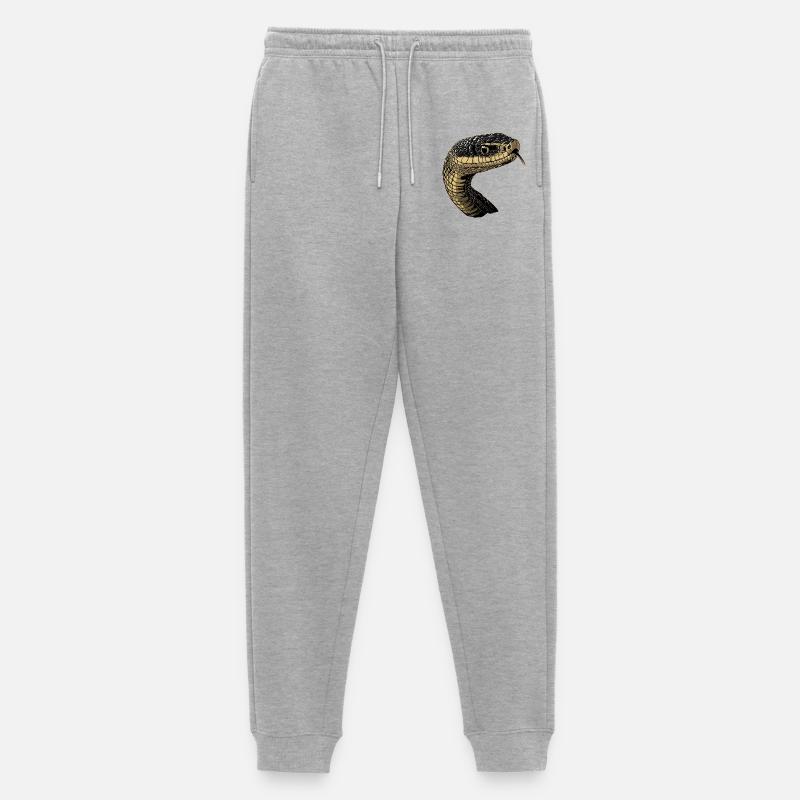 Schlange Python Kobra Mamba Klapperschlange Snake - Männer Premium Bio Jogginghose - Grau meliert
