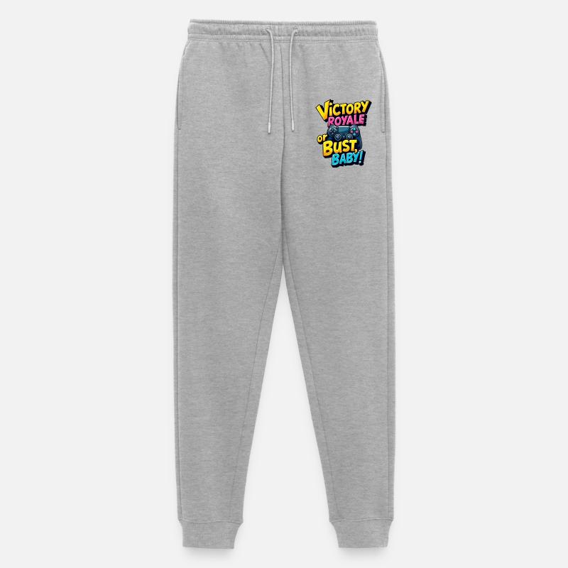 VICTORY ROYALE ODER PLEITE, BABY! - Männer Premium Bio Jogginghose - Grau meliert