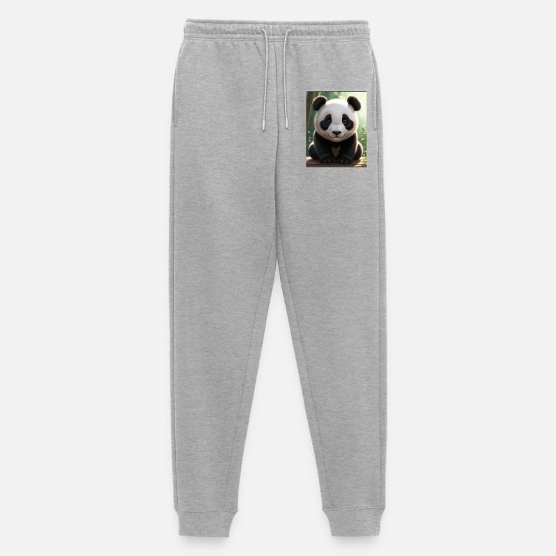 Panda Design - Männer Premium Bio Jogginghose - Grau meliert
