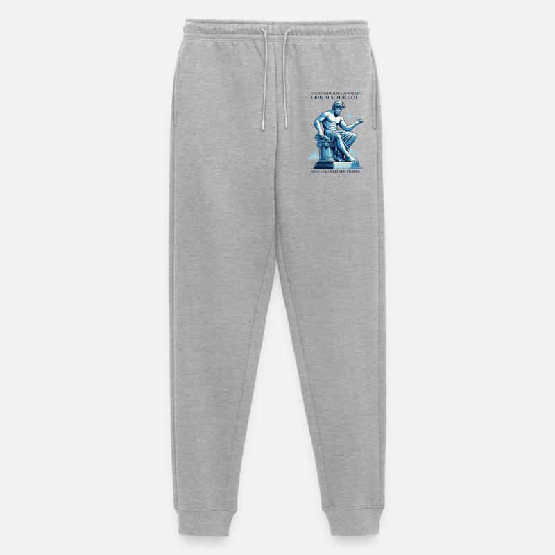 Dio greco con un piccolo cazzo - Pantaloni da jogging ecologici premium da uomo - grigio melange