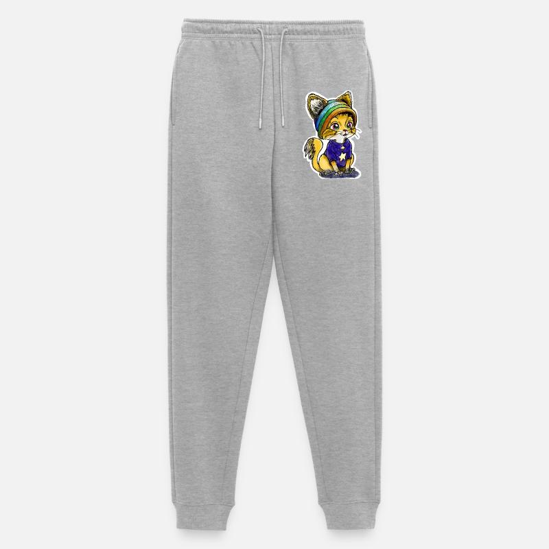 Regenbogen-Kätzchen - Männer Premium Bio Jogginghose - Grau meliert