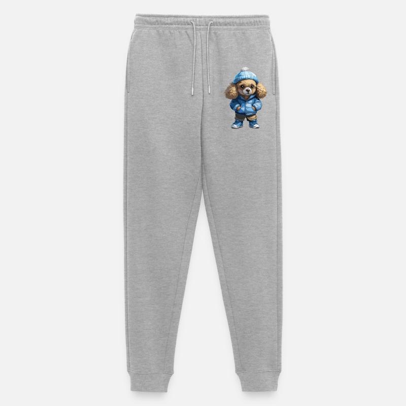 Pudel Herbst Winter Outfit - Männer Premium Bio Jogginghose - Grau meliert