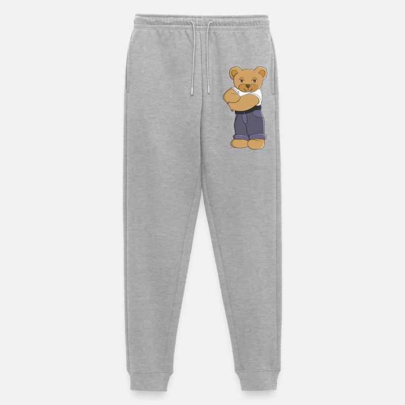 Teddybär mit verschränkten Armen - Männer Premium Bio Jogginghose - Grau meliert