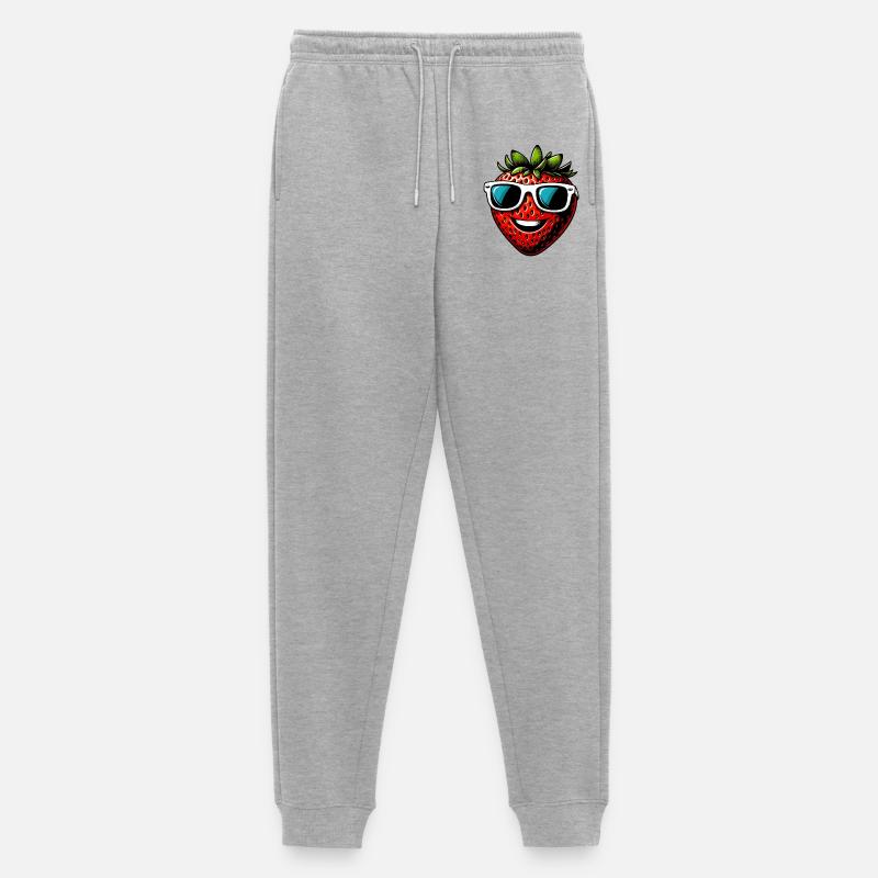 Erdbeeren Erdbeeren - Männer Premium Bio Jogginghose - Grau meliert