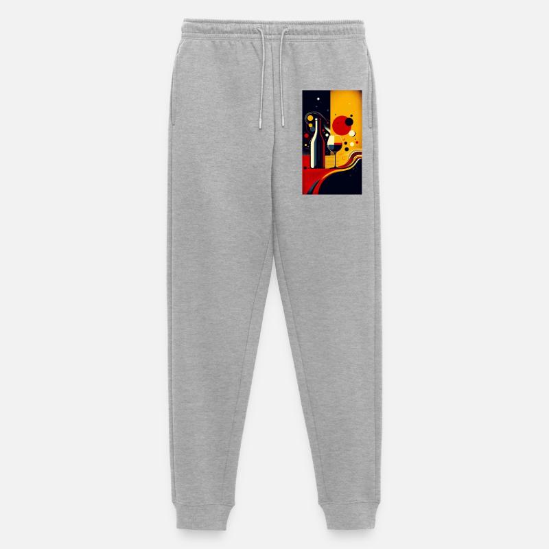 Wein 2 1 - Männer Premium Bio Jogginghose - Grau meliert