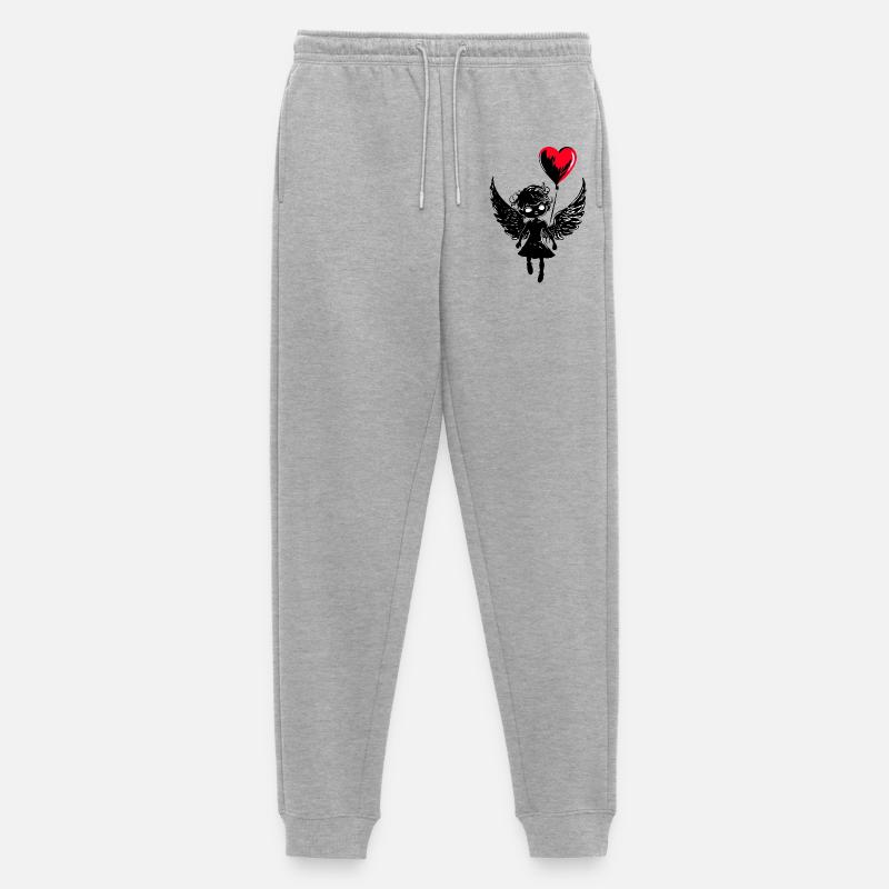 Engel mit Herz Luftballon - Heartful Creatures - Männer Premium Bio Jogginghose - Grau meliert