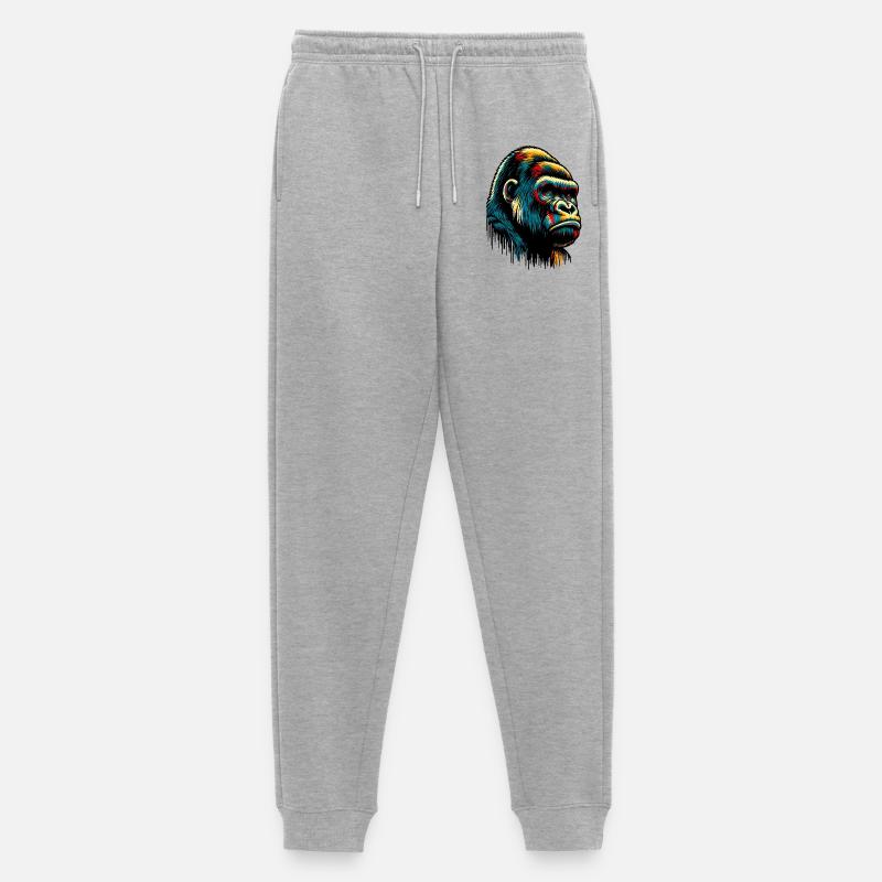 Gorilla - Männer Premium Bio Jogginghose - Grau meliert