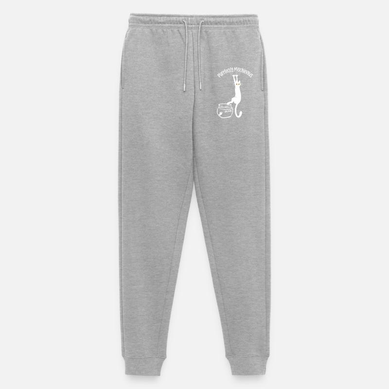 Schnurrend schelmisch - Männer Premium Bio Jogginghose - Grau meliert