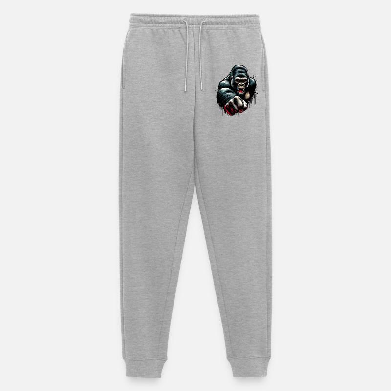 Gorilla - Männer Premium Bio Jogginghose - Grau meliert