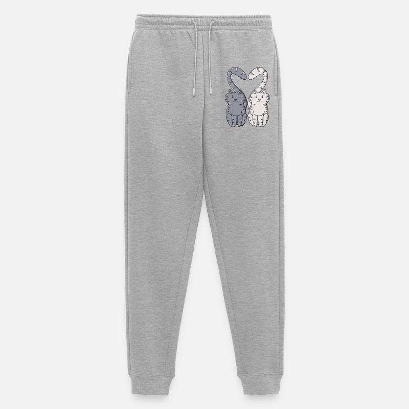 Verliebte Kätzchen - Männer Premium Bio Jogginghose - Grau meliert