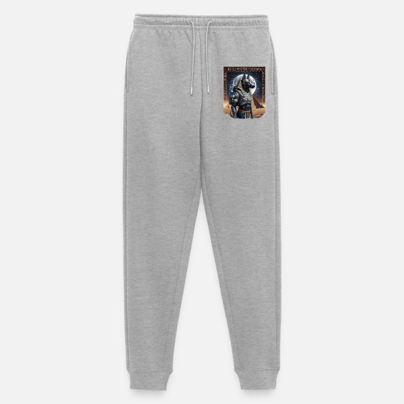 Antikes Anubis-Astronauten-Sci-Fi-Design - Männer Premium Bio Jogginghose - Grau meliert