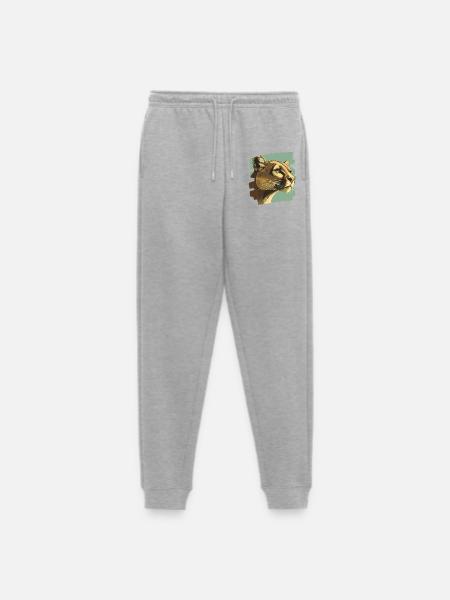 Lion from mountain Retro - Men's Premium Organic Joggers - heather grey