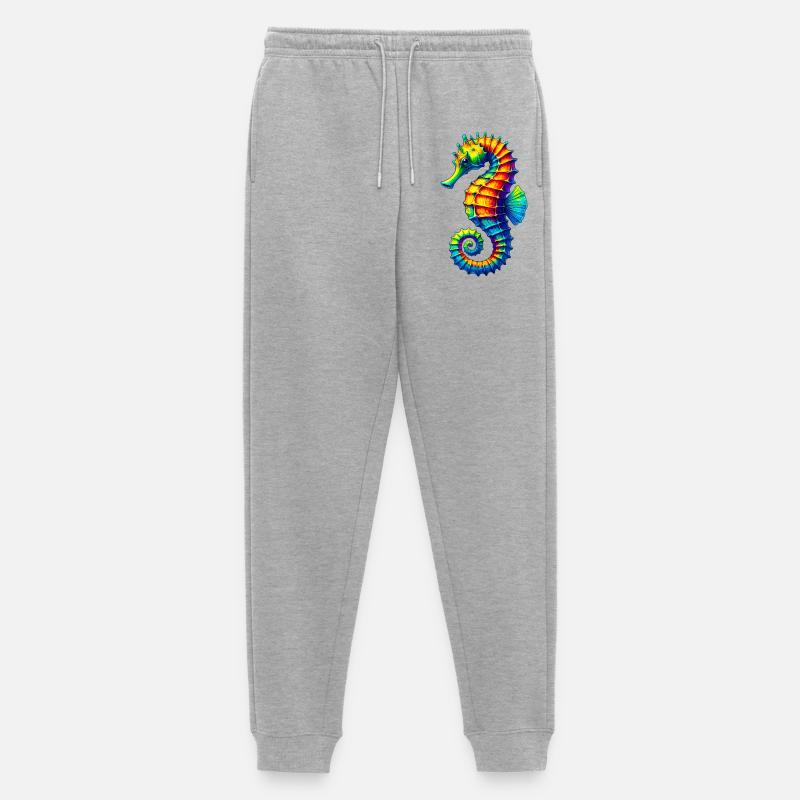 Seepferdchen - Männer Premium Bio Jogginghose - Grau meliert
