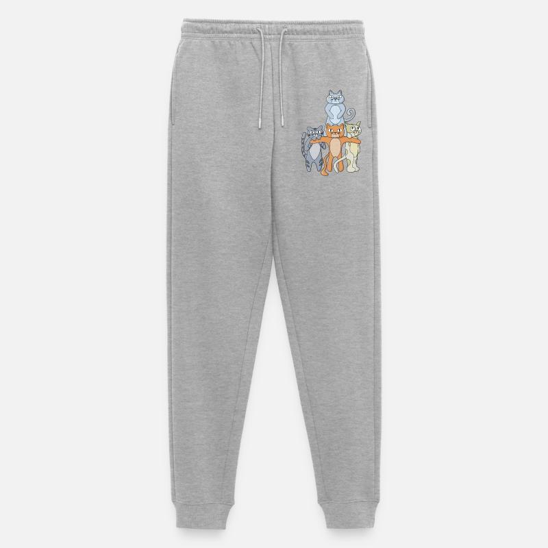 Die großartigen Katzen - Männer Premium Bio Jogginghose - Grau meliert