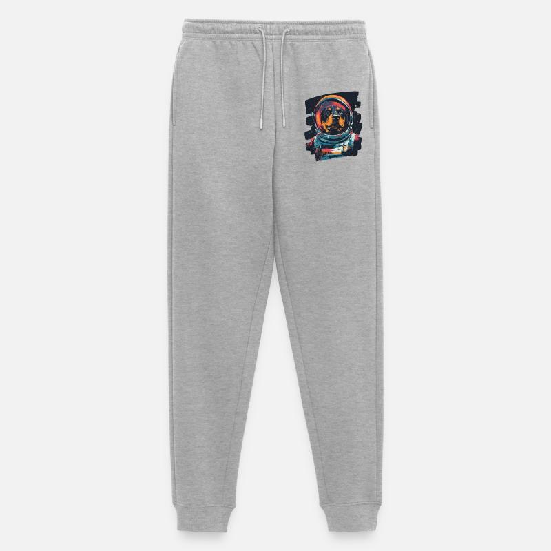 Rottweiler Astronaut - Männer Premium Bio Jogginghose - Grau meliert